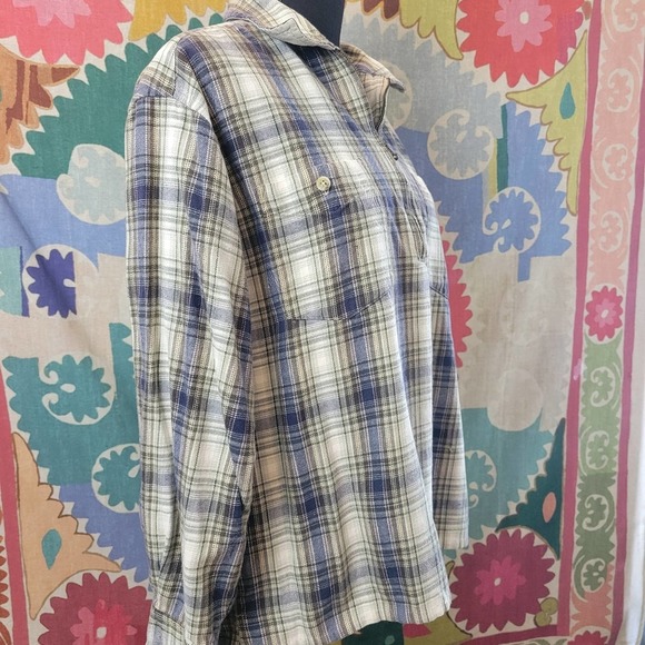 Womens Columbia 1/4 Zip Pullover Cotton Medium Plaid - Picture 8 of 16